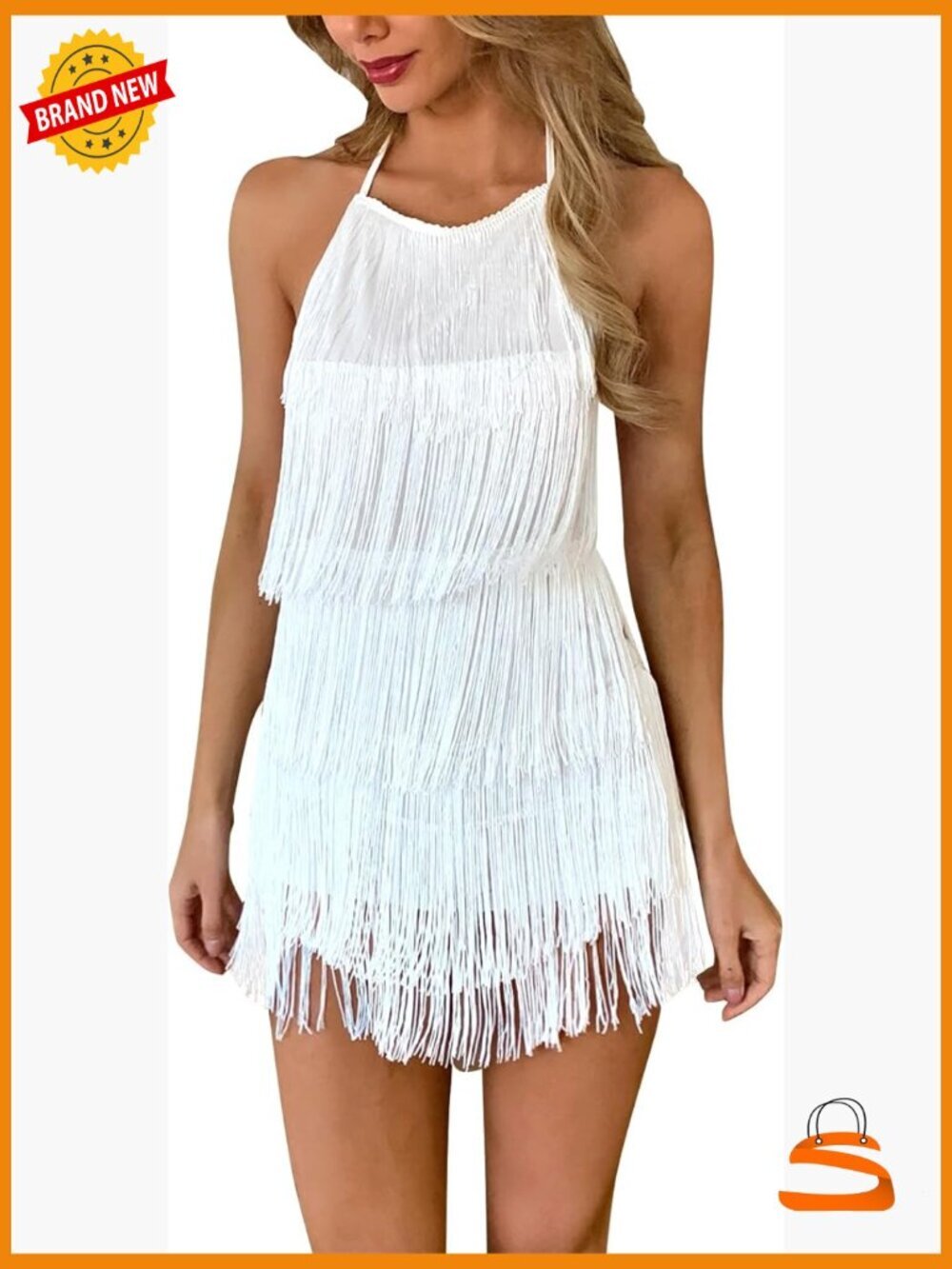 Sexy Fringe Romper Jumpsuit Backless Halter Tassel Party Clubwear